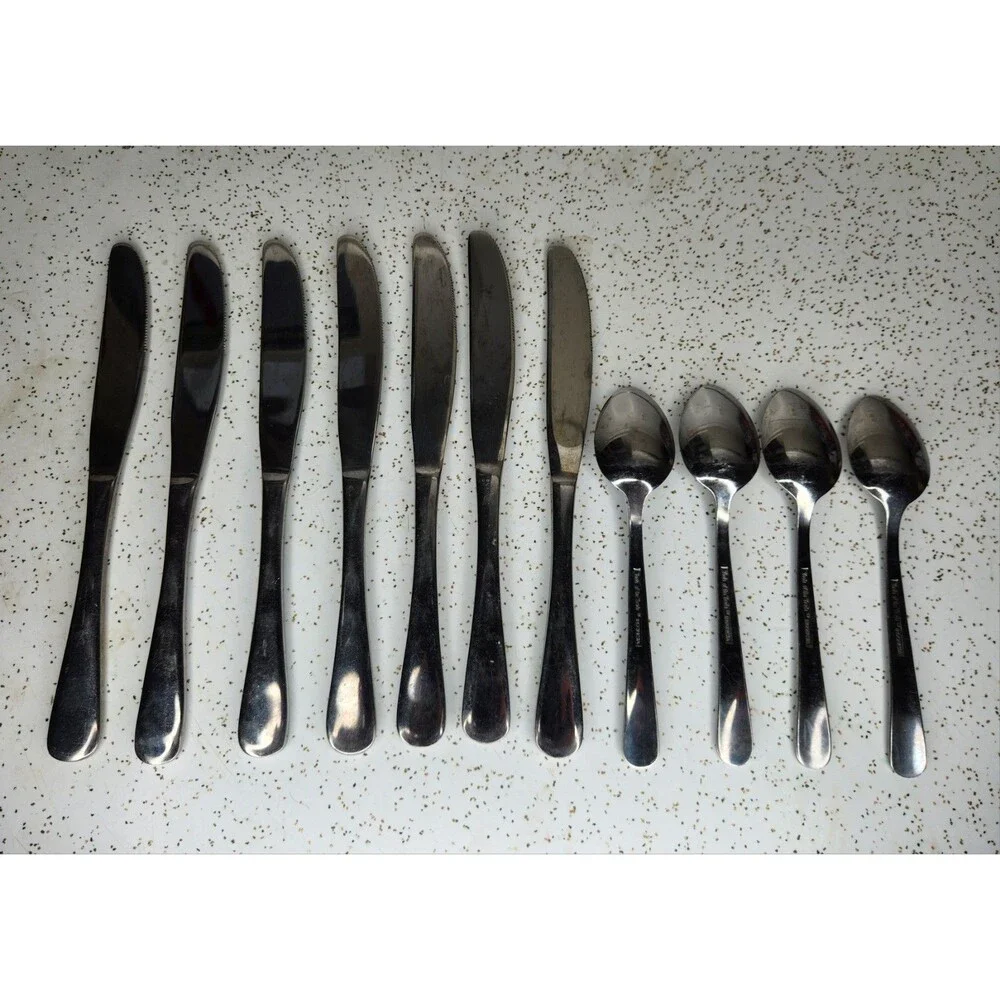 TOOLS of the TRADE Stainless Flatware Simple Unknown Solid Design Lot of 11